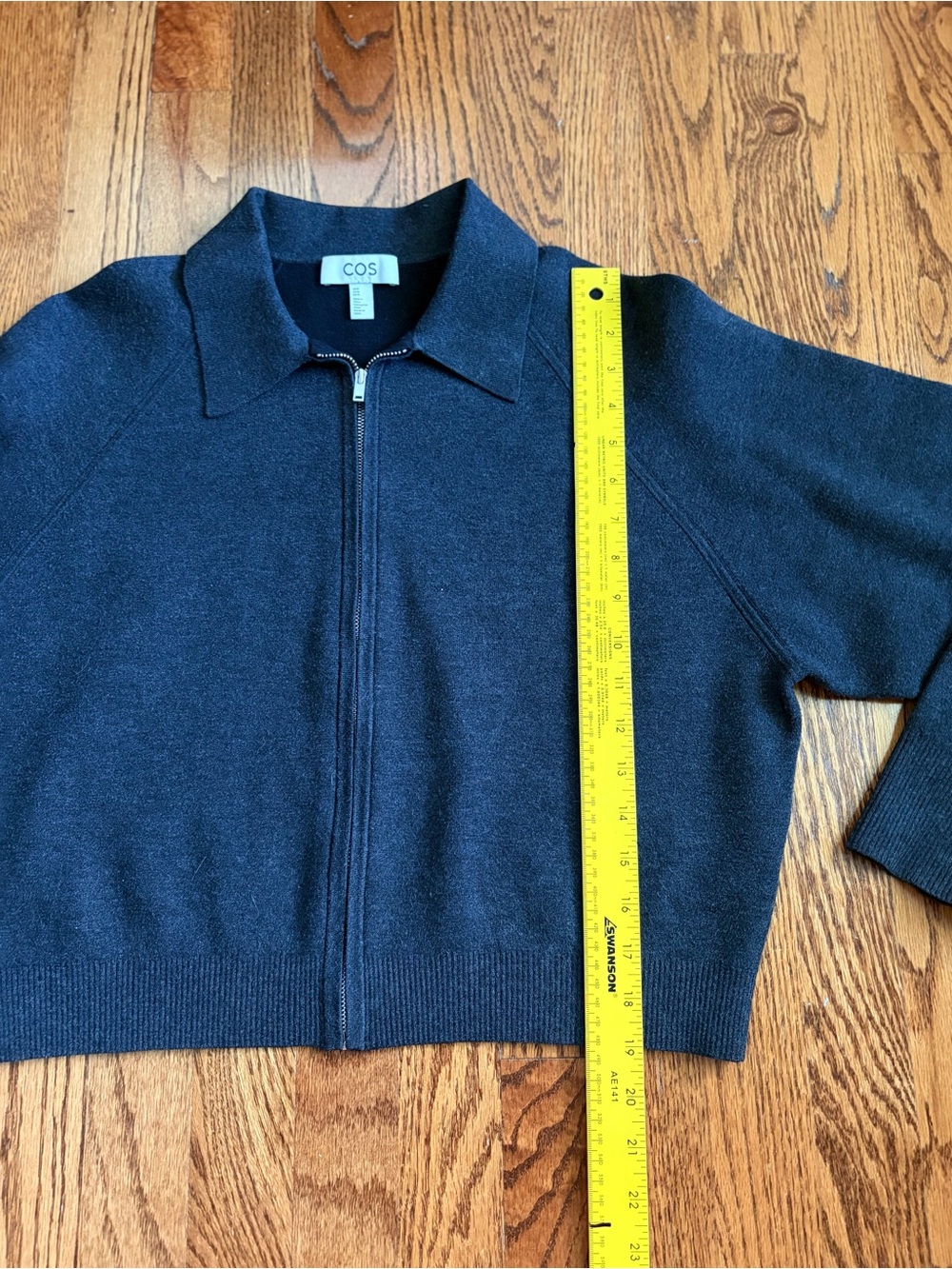 COS Dark Gray Zipper Bomber Jacket - Picture 12 of 12